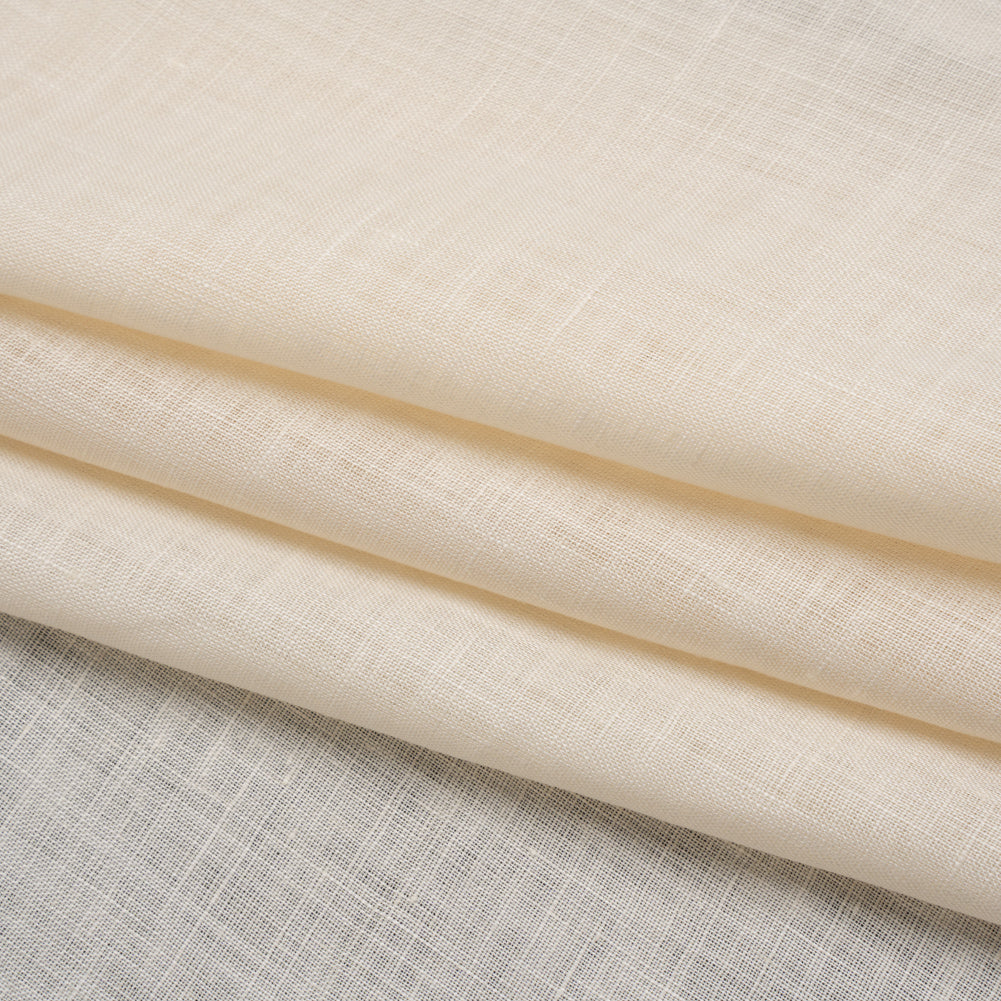 Lightweight Linen Woven - Parchment - Famous Australian Designer Deadstock - Folded