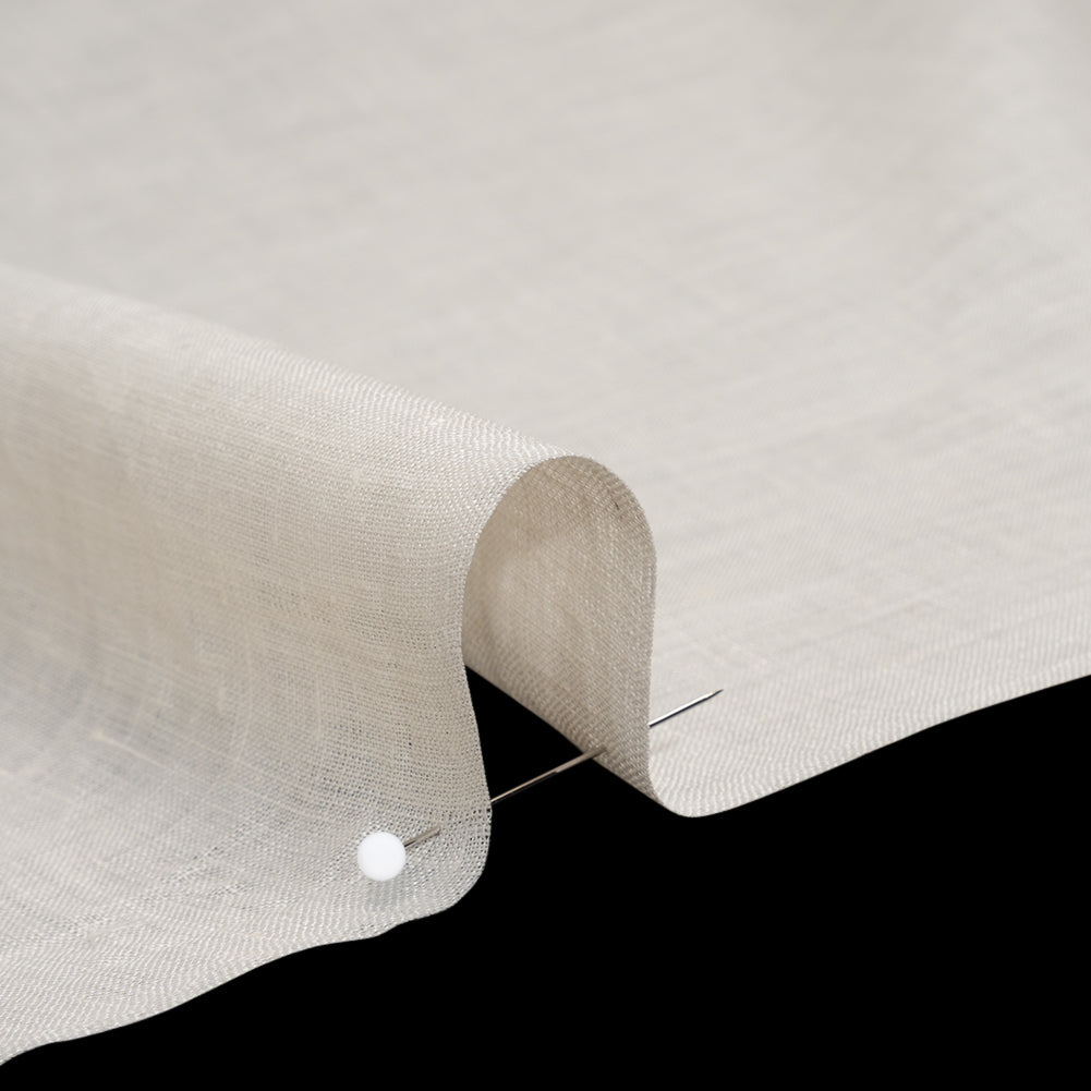 Lightweight Linen Woven - Parchment - Famous Australian Designer Deadstock - Detail