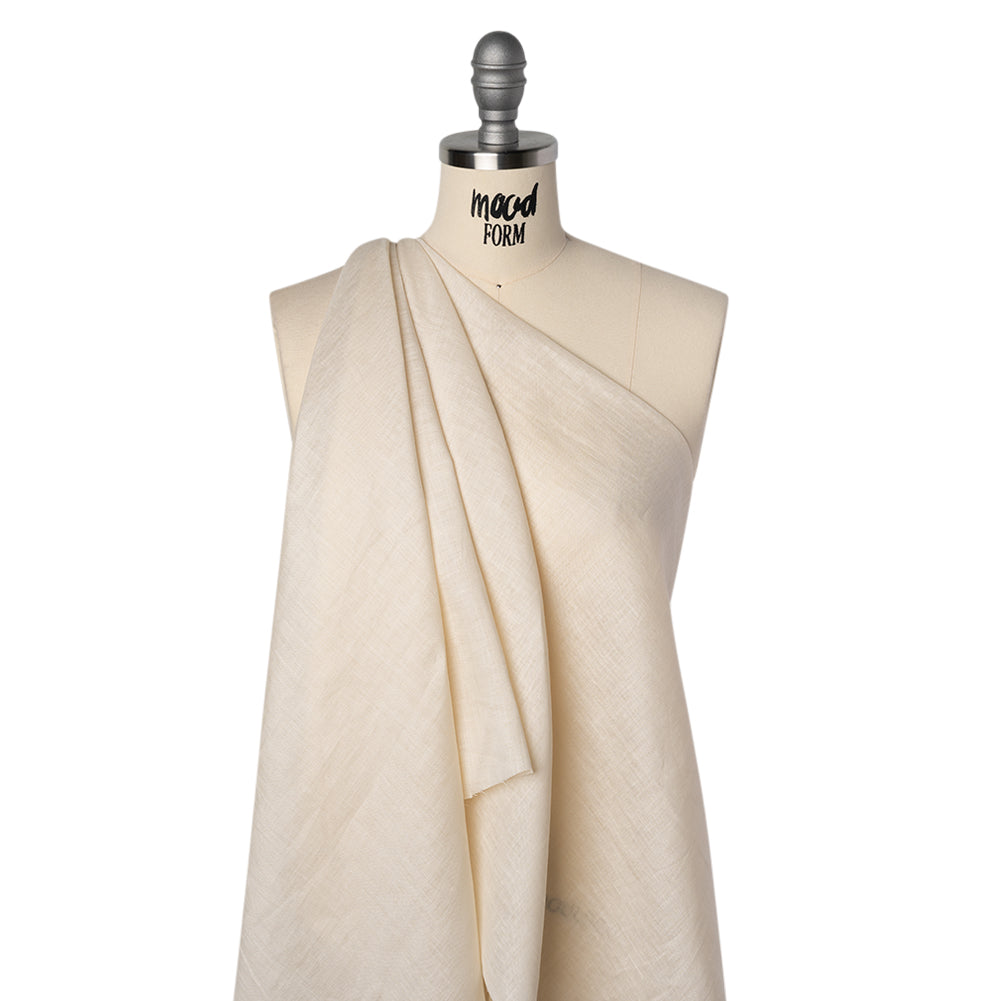 Lightweight Linen Woven - Parchment - Famous Australian Designer Deadstock - Drape