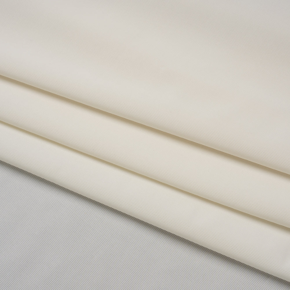 Stretch Polyester Jersey - Parchment - Famous Australian Designer Deadstock - Folded