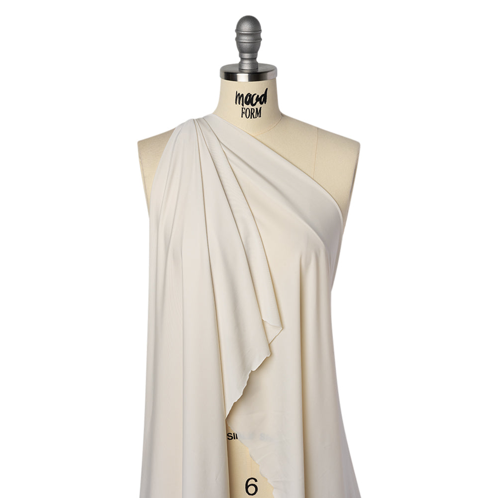 Stretch Polyester Jersey - Parchment - Famous Australian Designer Deadstock - Drape
