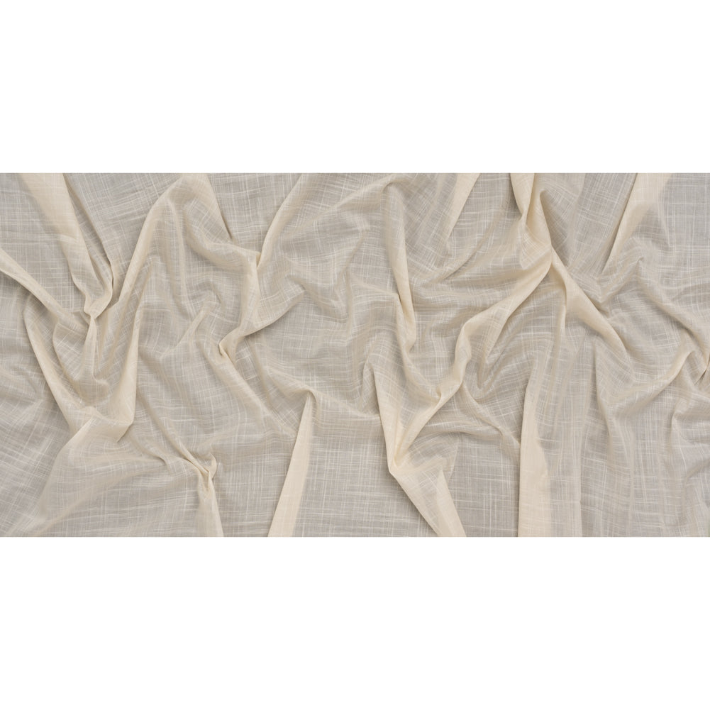 Textured Cotton Voile - Light Beige - Famous Australian Designer Deadstock - Full