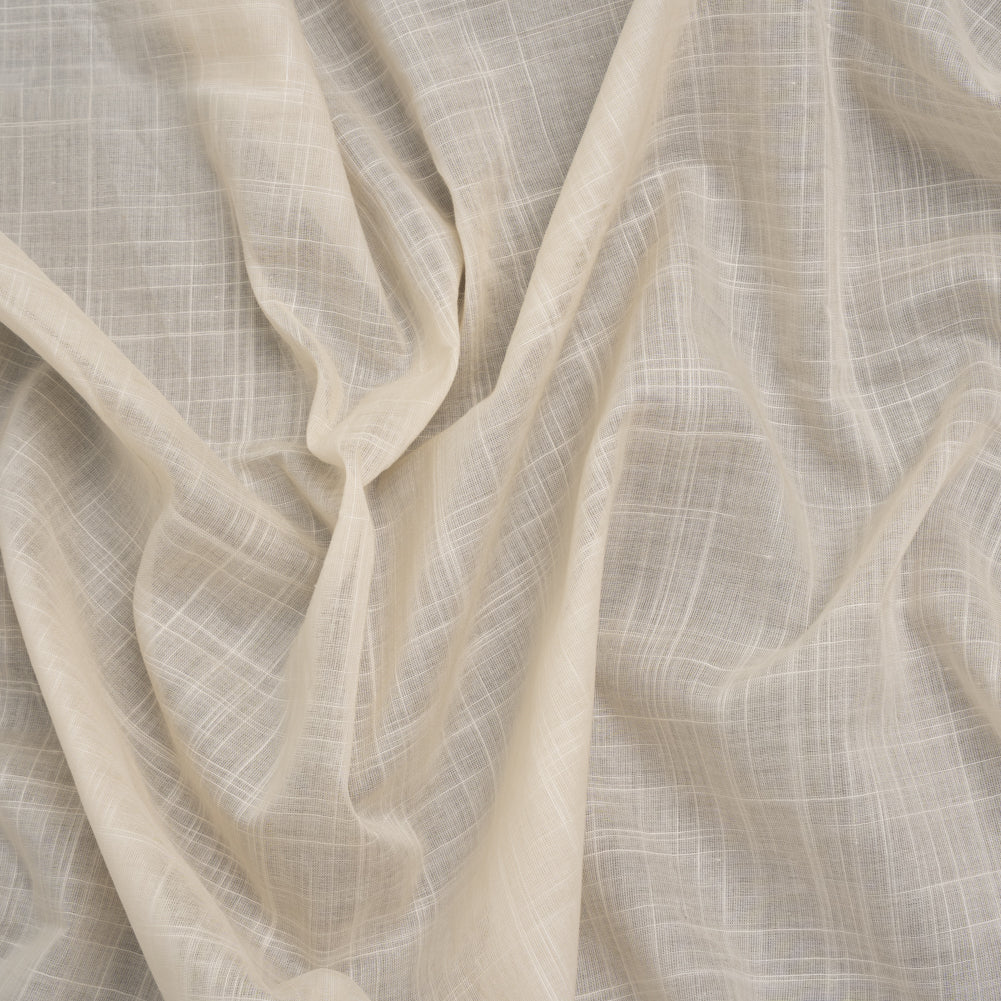 Textured Cotton Voile - Light Beige - Famous Australian Designer Deadstock