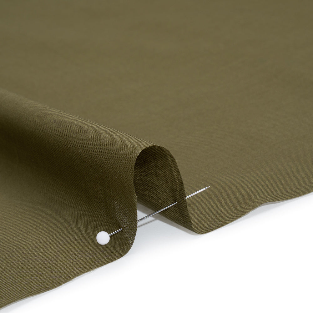 Cotton Voile Lining - Olive Green - Famous Australian Designer Deadstock - Detail