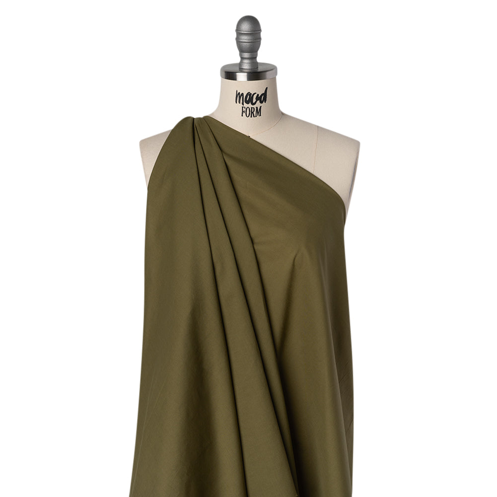 Cotton Voile Lining - Olive Green - Famous Australian Designer Deadstock - Drape