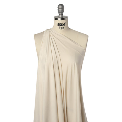 Stretch Polyester Jersey - Buttercream - Famous Australian Designer Deadstock