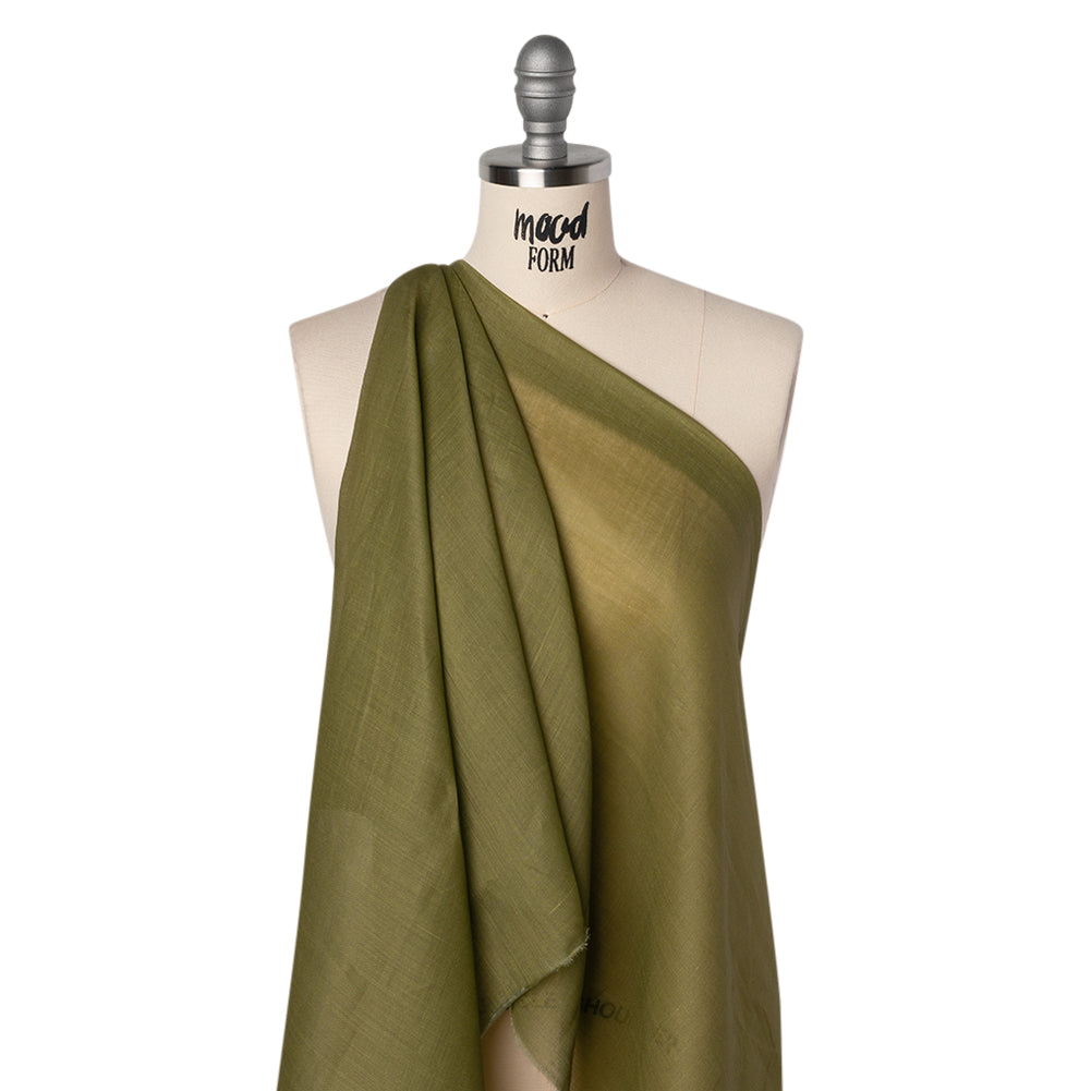 Lightweight Ramie Woven - Leaf Green - Famous Australian Designer Deadstock - Drape