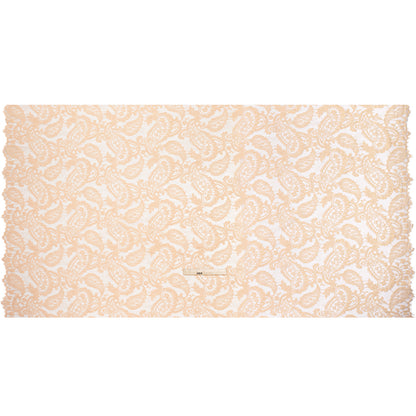 Cotton Blend Re-Embroidered Lace with Scalloped Edges - Dusty Peach Paisley - Famous Australian Famous Australian Designer Deadstock