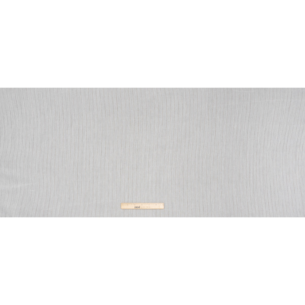 Crinkled Cotton Gauzy Woven with Metallic Pinstripes - White and Gold - Famous Australian Famous Australian Designer Deadstock - Full