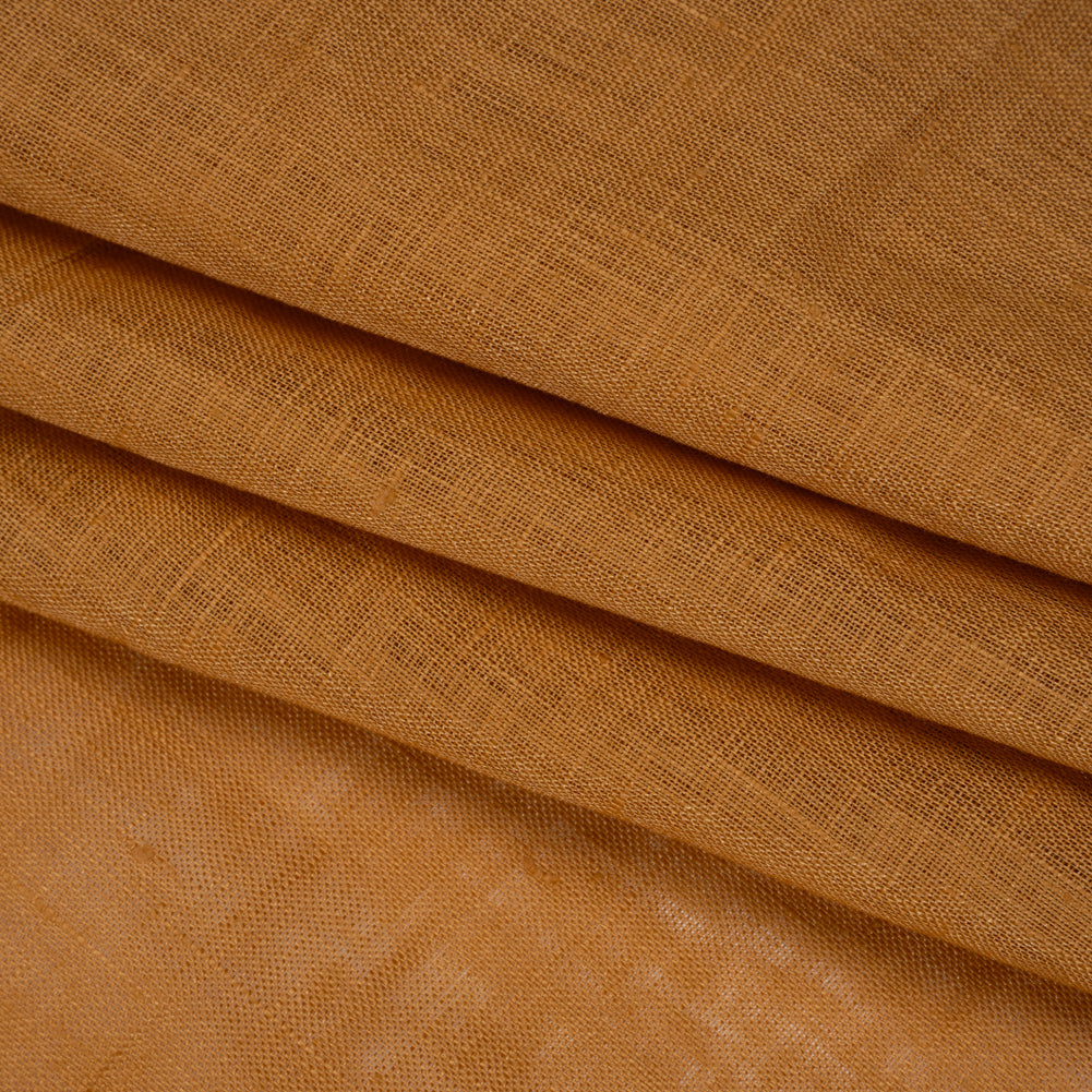 Lightweight Linen Woven - Caramel - Famous Australian Designer Deadstock - Folded