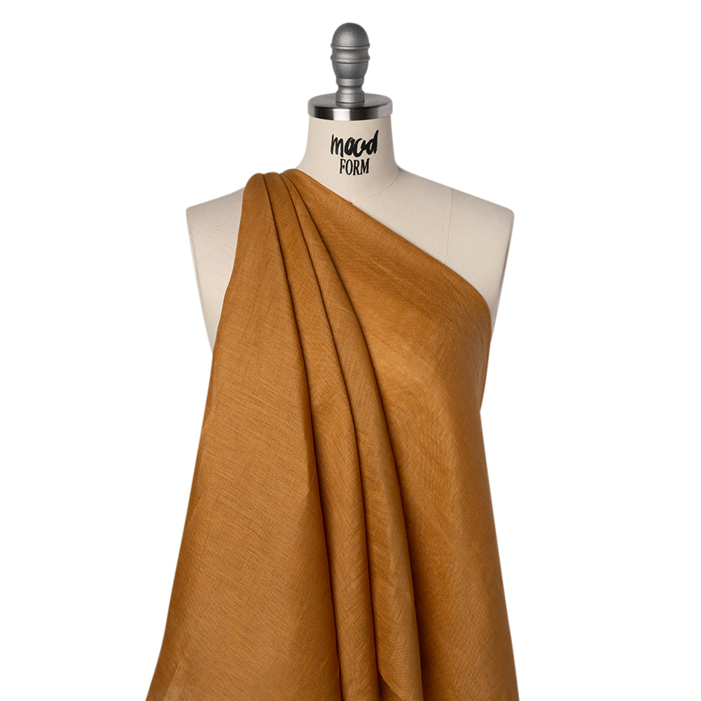 Lightweight Linen Woven - Caramel - Famous Australian Designer Deadstock - Drape