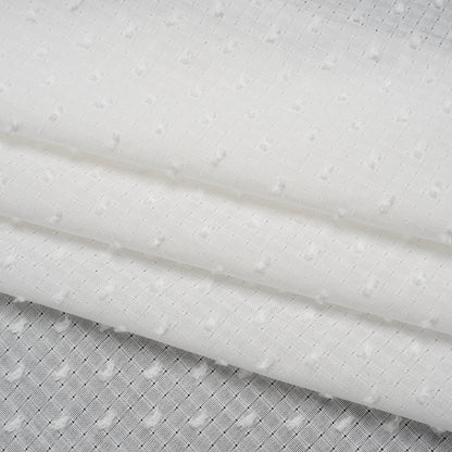 Swiss Dot Gridded Cotton Voile - White - Famous Australian Designer Deadstock