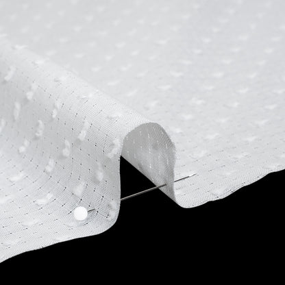 Swiss Dot Gridded Cotton Voile - White - Famous Australian Designer Deadstock