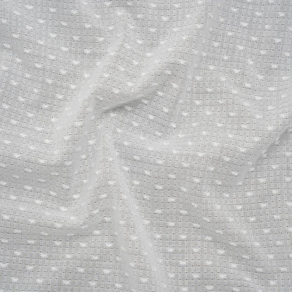Swiss Dot Gridded Cotton Voile - White - Famous Australian Designer Deadstock