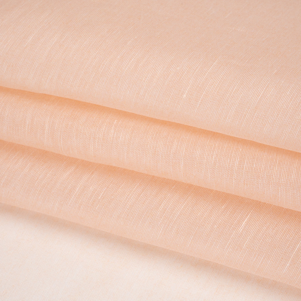 Silk and Linen Scrim - Peachy Pink - Famous Australian Designer Deadstock - Folded