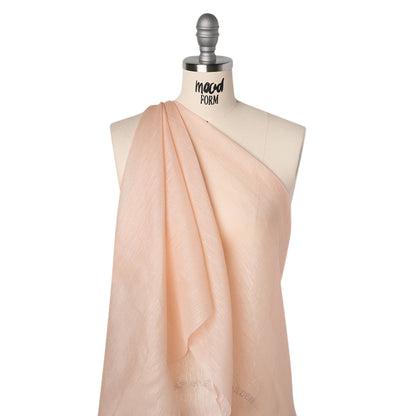 Silk and Linen Scrim - Peachy Pink - Famous Australian Designer Deadstock
