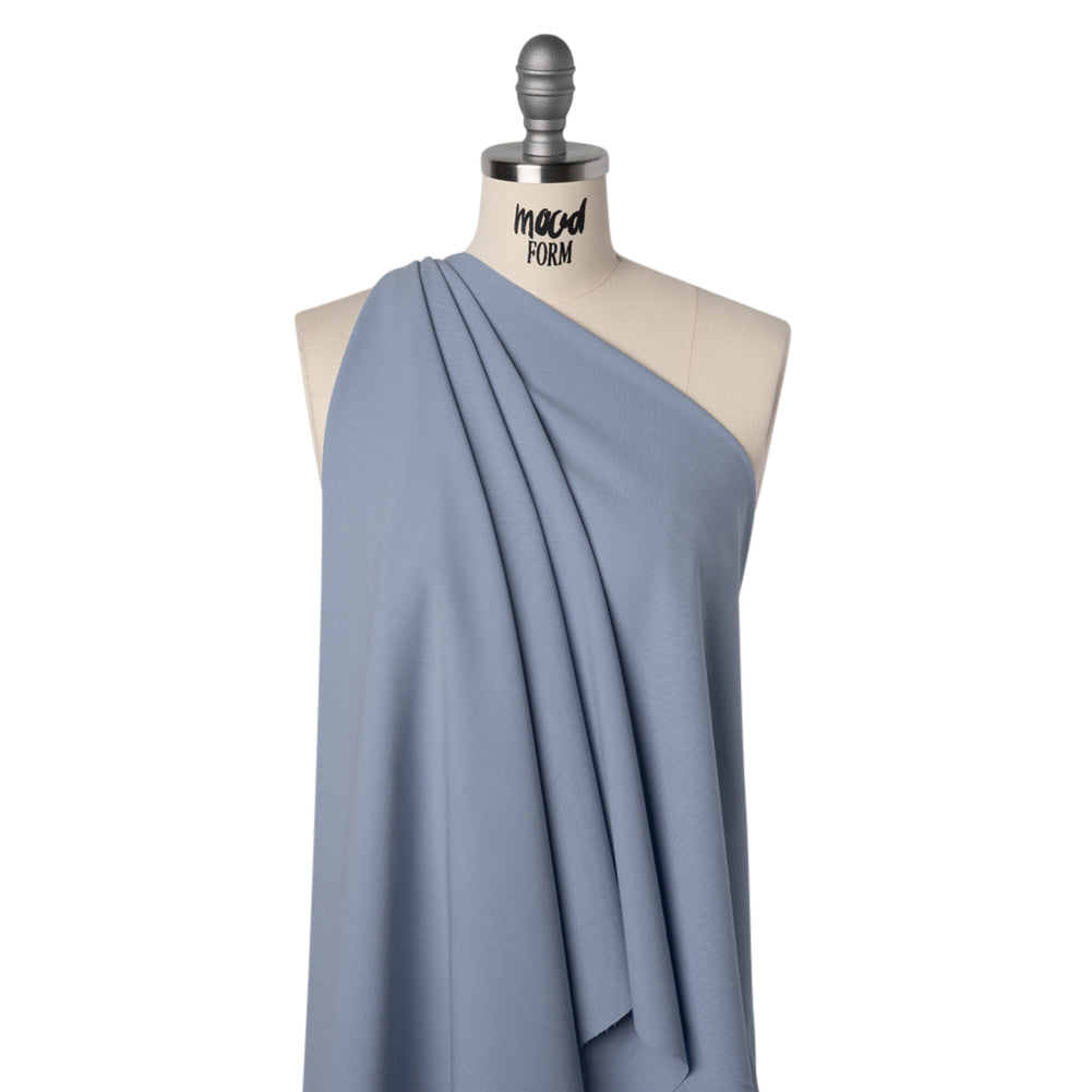 Stretch Wool Blend Suiting - Cornflower Blue - Famous Australian Designer Deadstock - Drape