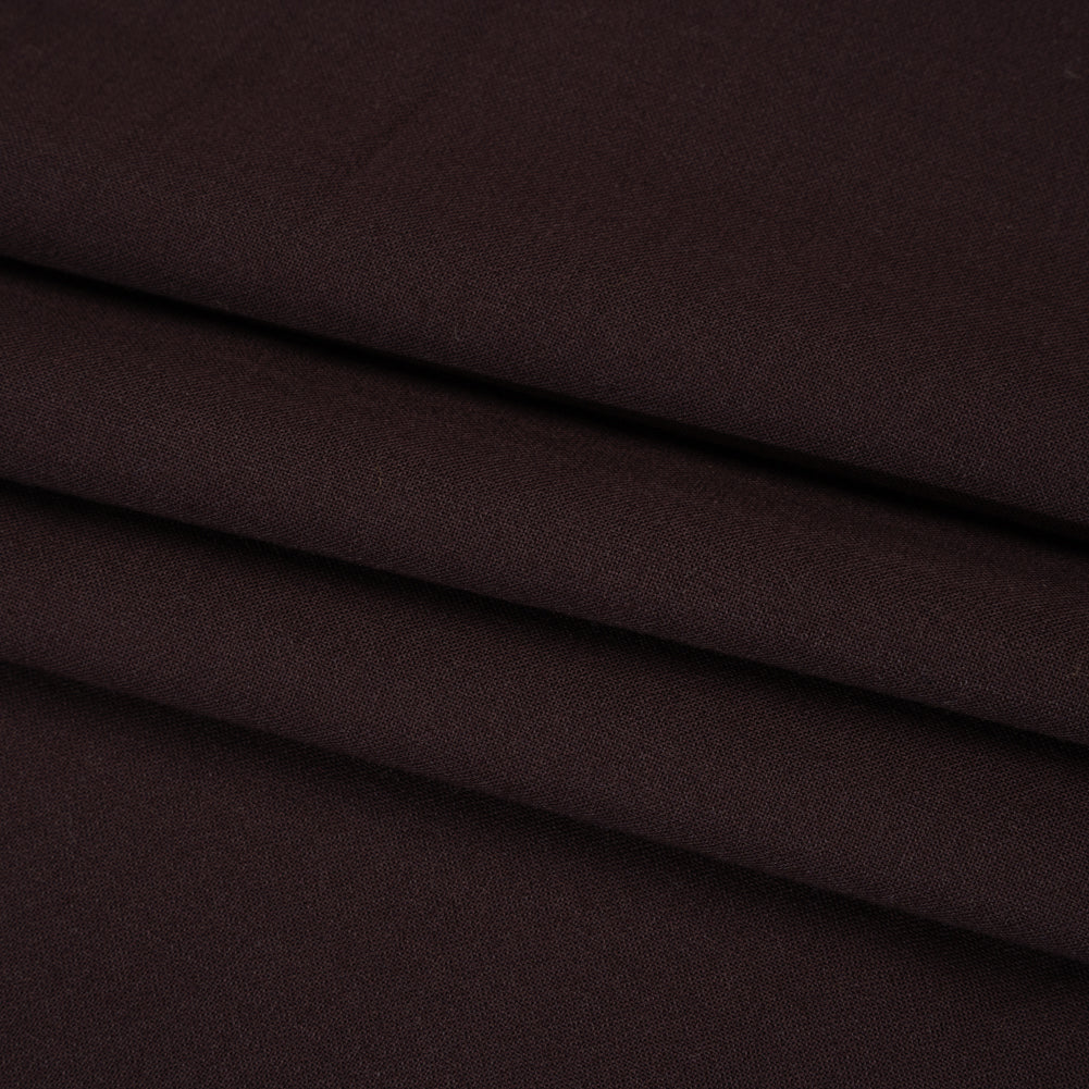 Stretch Polyester and Wool Blend Suiting - Chocolate Brown - Famous Australian Designer Deadstock - Folded
