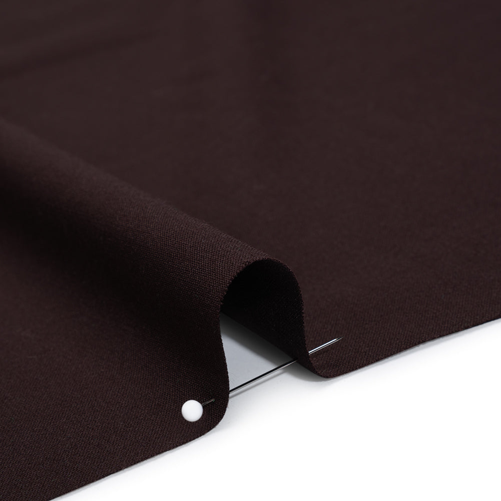 Stretch Polyester and Wool Blend Suiting - Chocolate Brown - Famous Australian Designer Deadstock - Detail