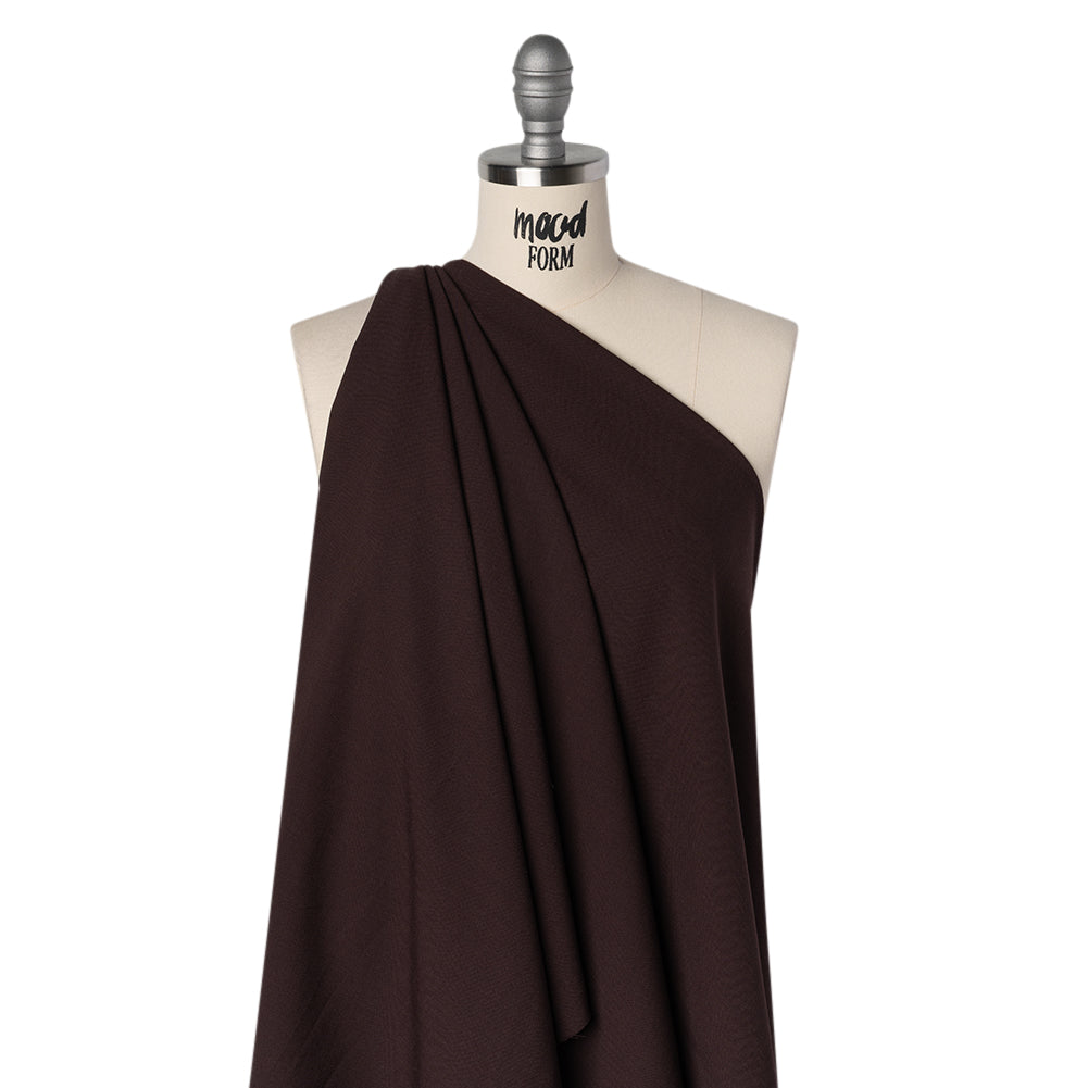 Stretch Polyester and Wool Blend Suiting - Chocolate Brown - Famous Australian Designer Deadstock - Drape