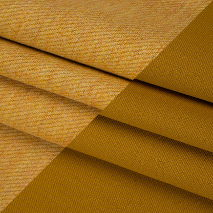 Stretch Blended Virgin Wool and Recycled Polyester Twill Coating - Yellow Ochre Tweed - Famous Australian Designer Deadstock