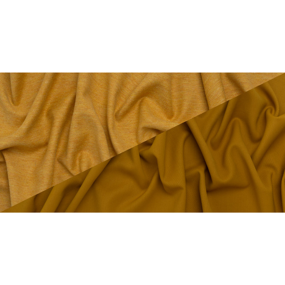 Stretch Blended Virgin Wool and Recycled Polyester Twill Coating - Yellow Ochre Tweed - Famous Australian Designer Deadstock - Full
