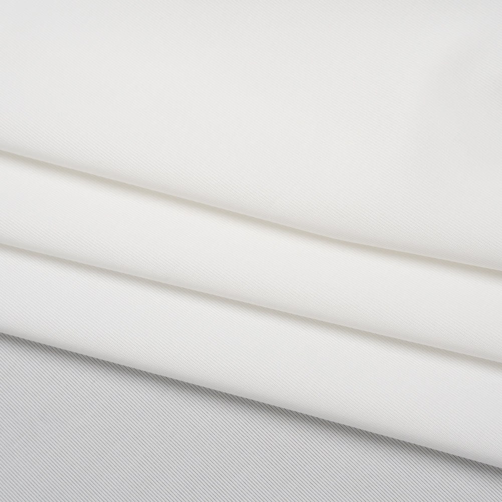 Stretch Polyester Jersey - Natural White - Famous Australian Designer Deadstock - Folded