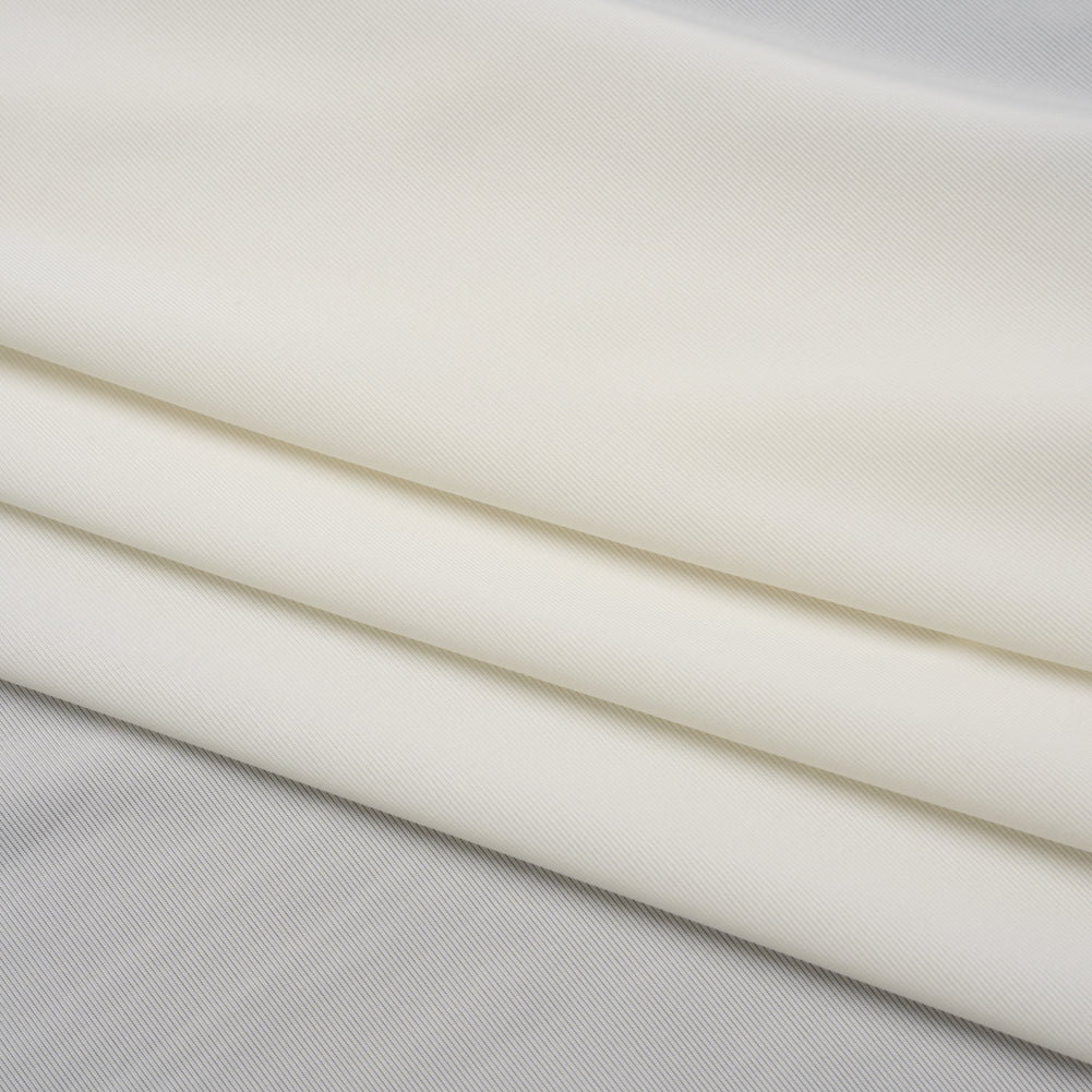 Stretch Polyester Jersey - Ivory - Famous Australian Designer Deadstock - Folded