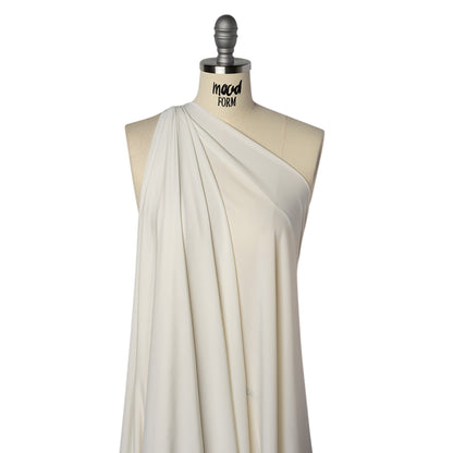 Stretch Polyester Jersey - Ivory - Famous Australian Designer Deadstock