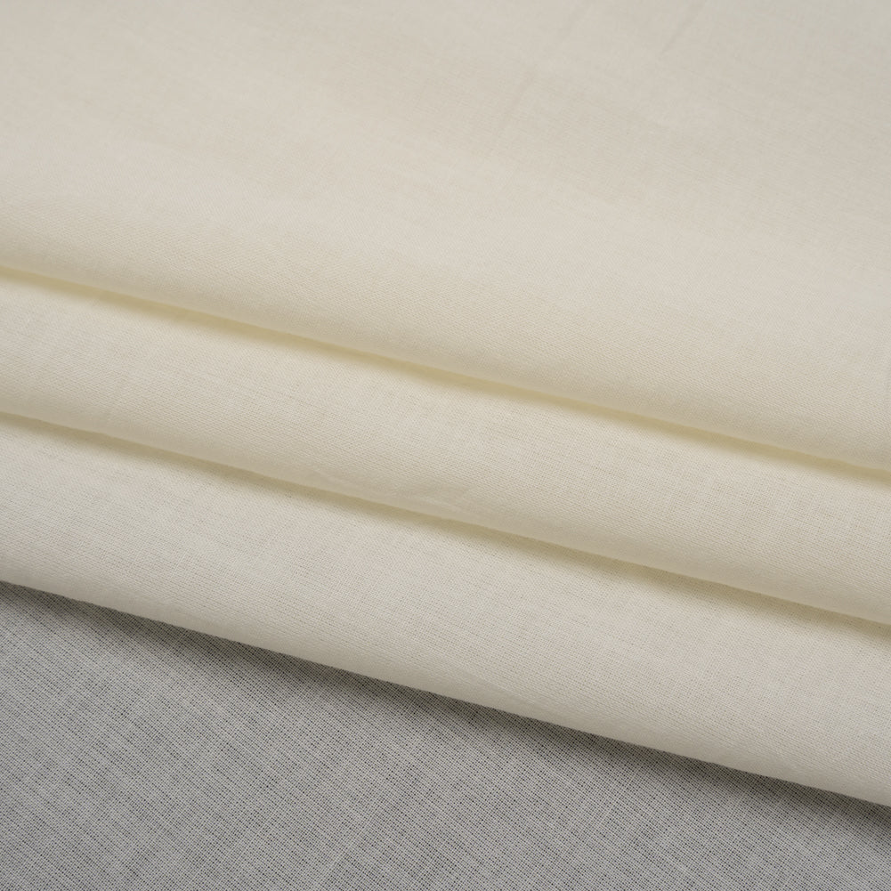 Cotton Voile Lining - Light Ivory - Famous Australian Designer Deadstock - Folded