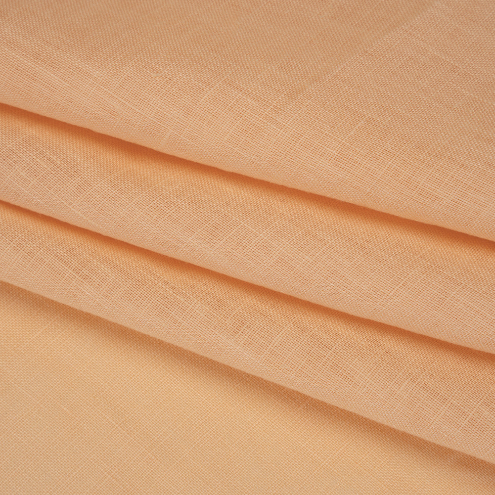 Lightweight Linen Woven - Peaches and Cream - Famous Australian Famous Australian Designer Deadstock - Folded