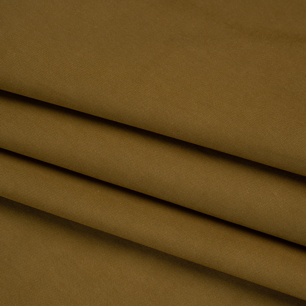 Cotton and Viscose Twill - Olive - Famous Australian Designer Deadstock - Folded