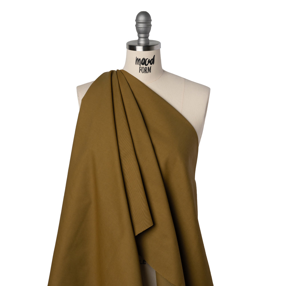Cotton and Viscose Twill - Olive - Famous Australian Designer Deadstock - Drape