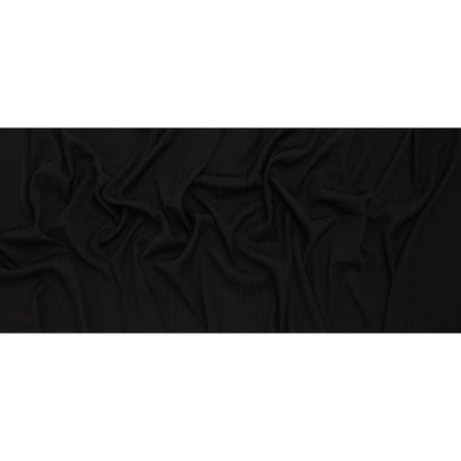 Fluid Rayon Twill - Black Herringbone Stripes - Famous Australian Designer Deadstock