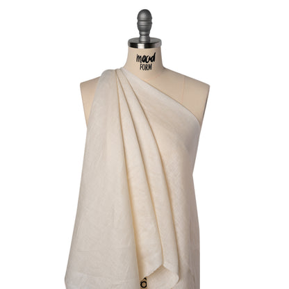 Soft Lightweight Linen Woven - Cream - Famous Australian Designer Deadstock