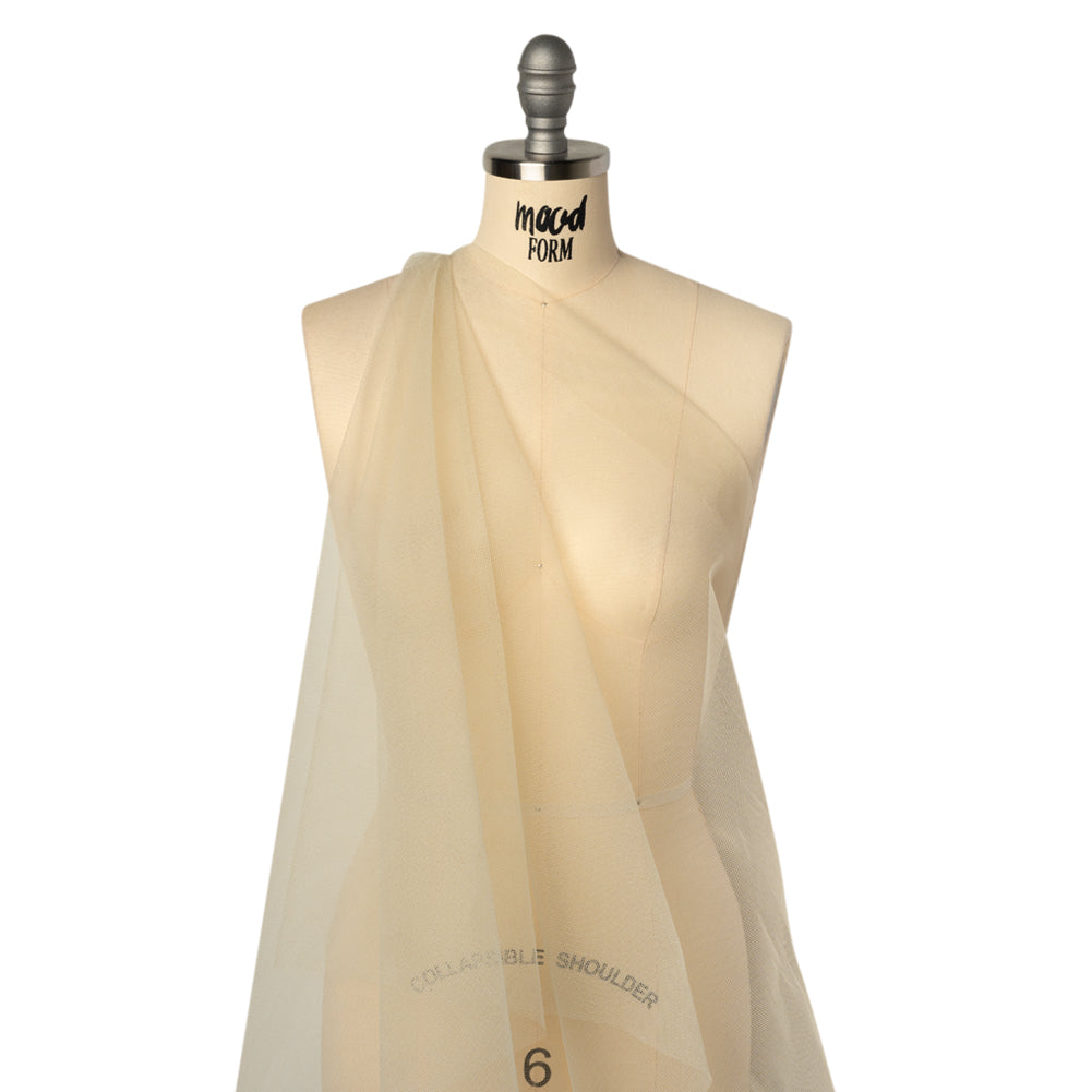 Stiff Polyester Tulle - Cream - Famous Australian Designer Deadstock - Drape