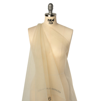 Stiff Polyester Tulle - Cream - Famous Australian Designer Deadstock