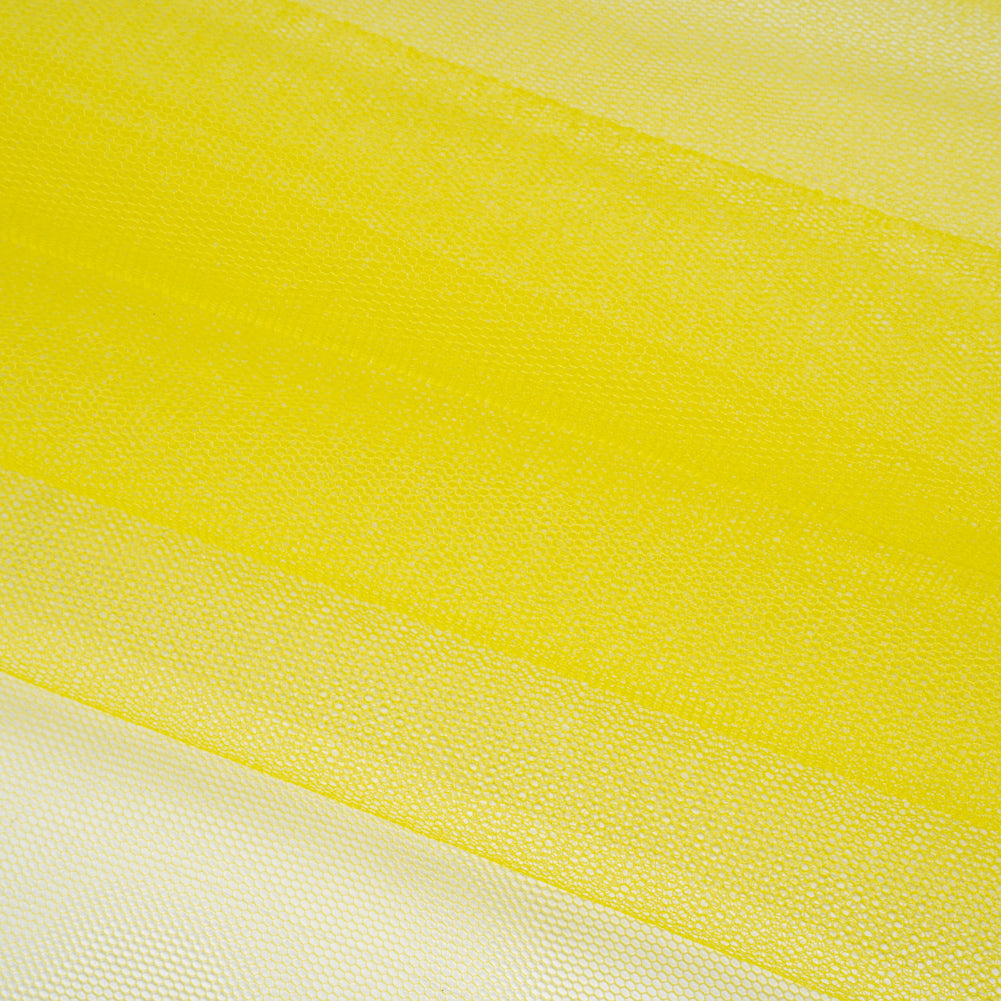 Stiff Polyester Tulle - Lemon Yellow - Famous Australian Designer Deadstock - Folded