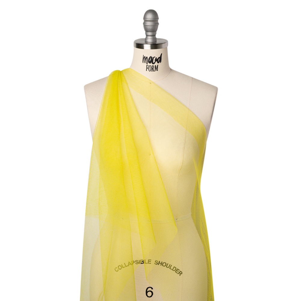 Stiff Polyester Tulle - Lemon Yellow - Famous Australian Designer Deadstock - Drape