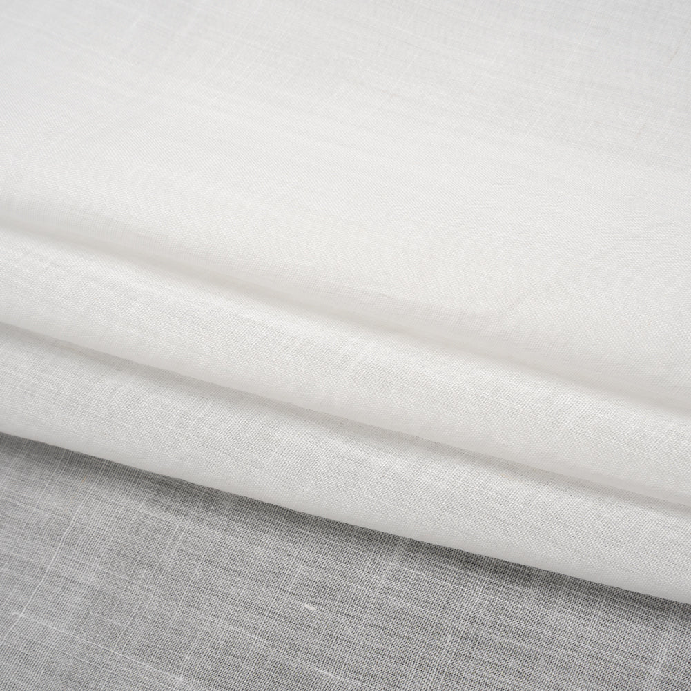 Lightweight Ramie Woven - Ivory - Famous Australian Designer Deadstock - Folded