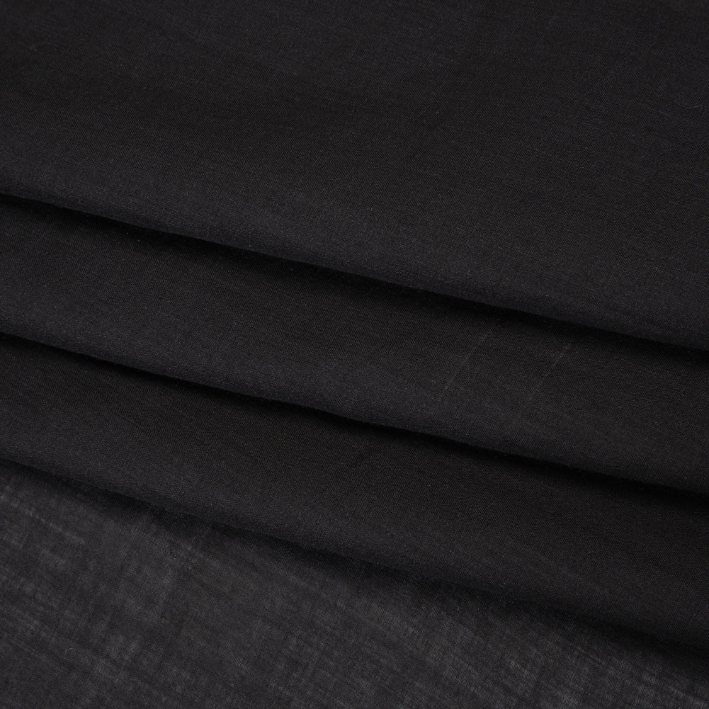 Textured Cotton Lawn - Black - Folded