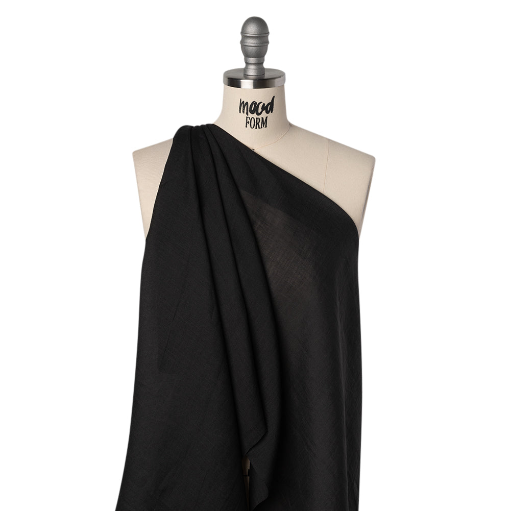 Textured Cotton Lawn - Black - Drape