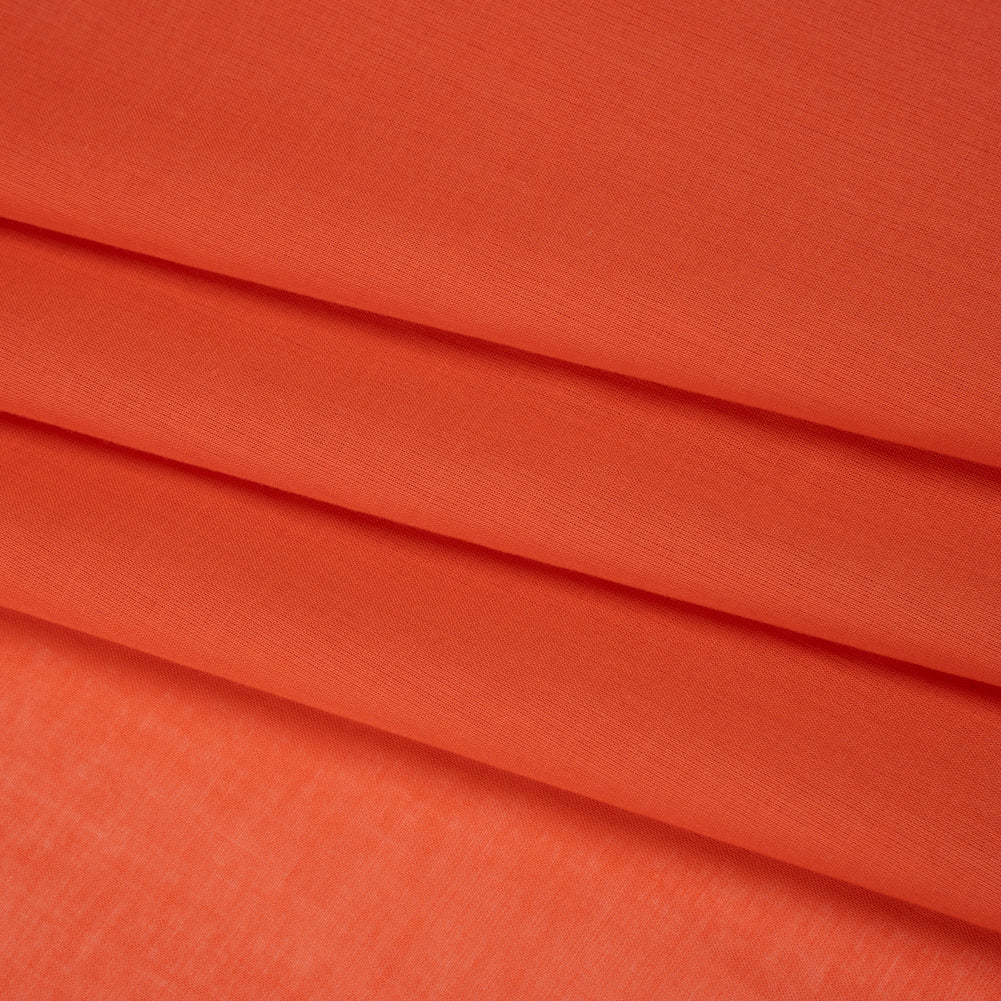 Cotton Voile Lining - Tangerine Tango - Famous Australian Designer Deadstock - Folded