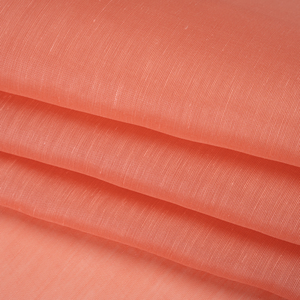 Cotton, Polyester and Silk Scrim - Guava - Famous Australian Designer Deadstock - Folded
