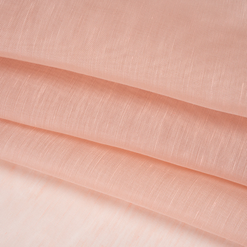 Linen and Silk Scrim - Ballet Pink - Famous Australian Designer Deadstock - Folded