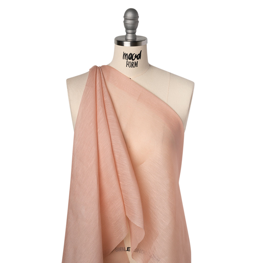 Linen and Silk Scrim - Ballet Pink - Famous Australian Designer Deadstock - Drape