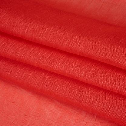 Linen and Silk Scrim - Watermelon Red - Famous Australian Designer Deadstock