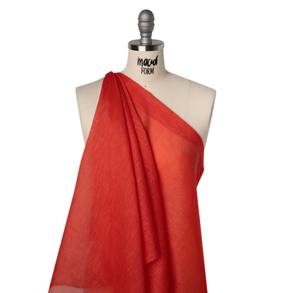 Linen and Silk Scrim - Watermelon Red - Famous Australian Designer Deadstock