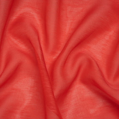 Linen and Silk Scrim - Watermelon Red - Famous Australian Designer Deadstock