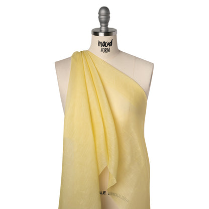 Linen and Silk Scrim - Light Lemon - Famous Australian Designer Deadstock